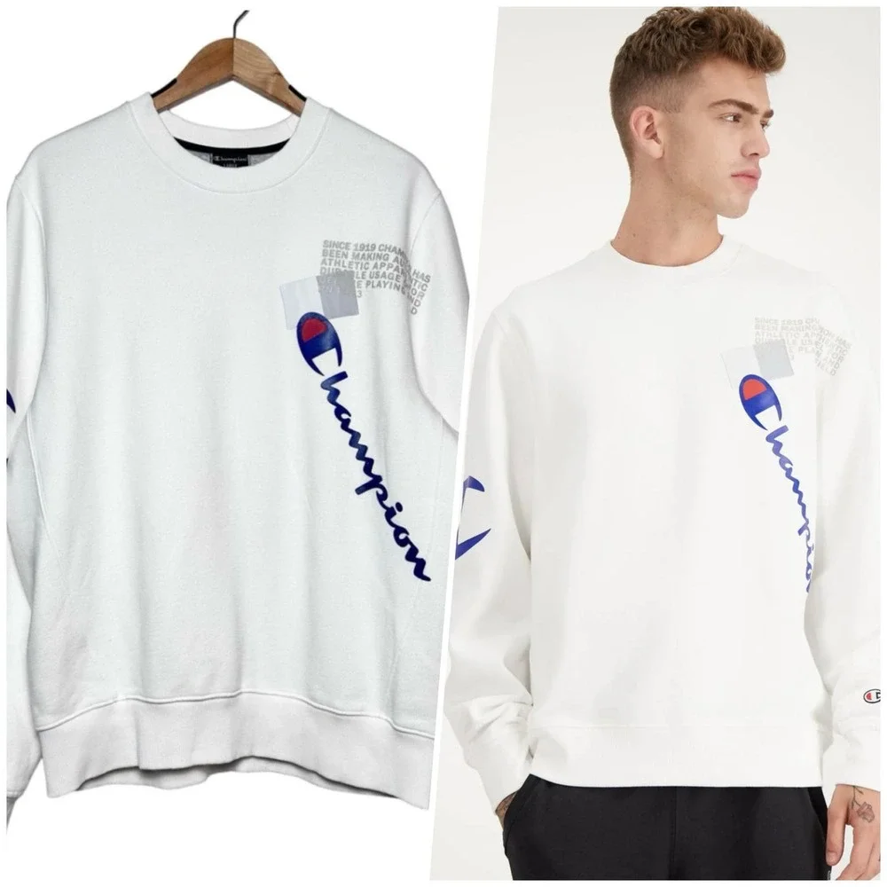 Champion | Men | White Super Fleece 2.0 Behind The Label Sweatshirt | Large